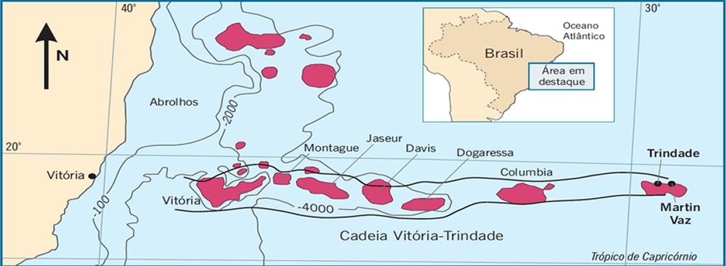 43 3. CONTEXTO GEOLOGICO Neste capítulo serão expostas as características geológicas que controlaram a formação da ilha e dos outros corpos vulcânicos associados a ela.