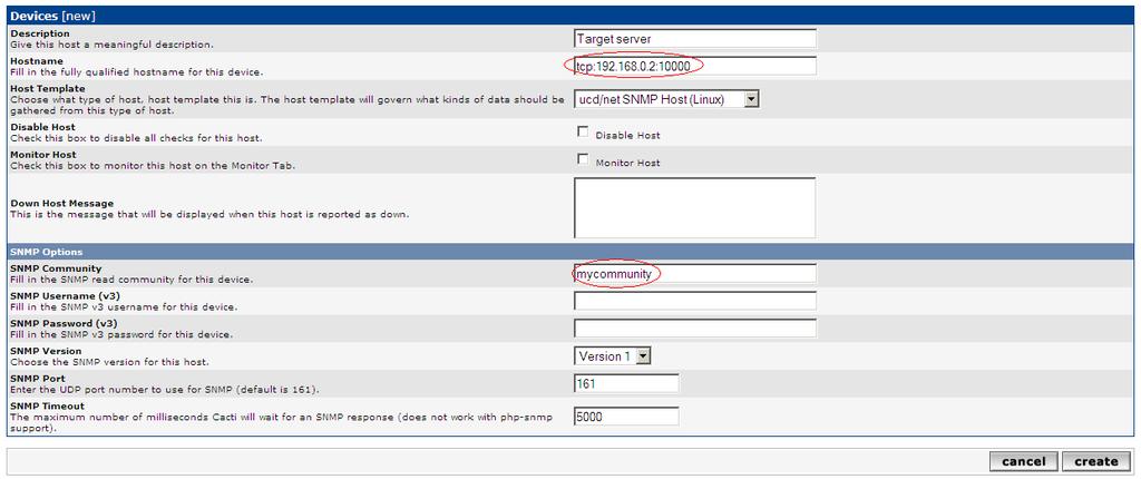 Exemplo de adição de um dispositivo a monitorizar Depois de criar os dispositivos, é necessário configurar quais os parâmetros que pretendemos monitorizar em cada um deles e, por último, criar os