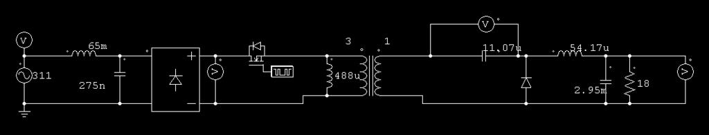 RETFCADORES PWM COM CORREÇÃO DE FATOR DE POTÊNCA 4. SMULAÇÕES Figura 8 Circuit simulad A simulaçã é realizada cm prpósit de validar tda a teria apresentada neste trabalh.