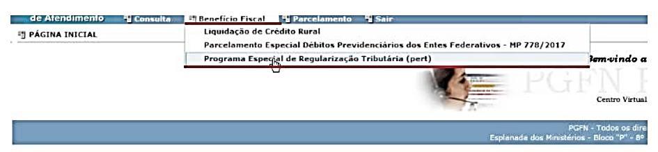 4) Após o Login clicar: Benefício Fiscal Programa