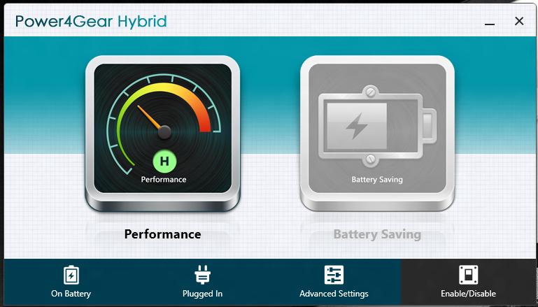 Power4Gear Hybrid Optimiza o desempenho do seu PC Portátil utilizando os modos de poupança de energia do Power4Gear.