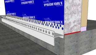 frame) ou do painel SB; Fixar a pingadeira pvc com o parafuso ProFort sobre a estrutura em aço ou painel SB; Verificar se a pingadeira está bem fixada para então posicionar a placa cimentícia e