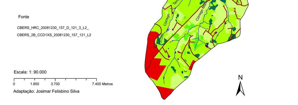 Mapa 04 Uso do Solo das Bacias Hidrográficas que deságuam no Trecho de Vazão Reduzida em 30/12/2008.