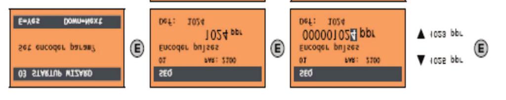 Ajustando o valor do ncoder: Selecionar o 03 -STARTUP WIZARD Segue a seqüência