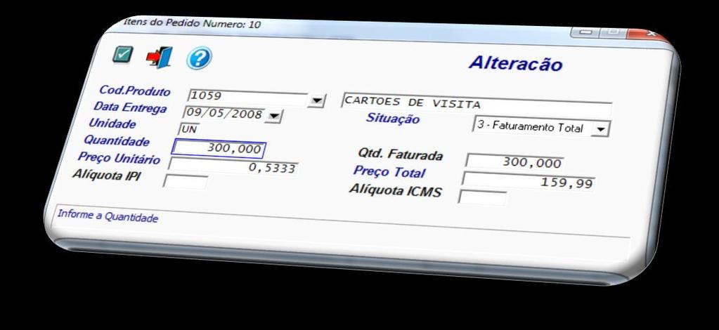 automática das cotações para aprovação e geração do pedido de compra; Admistração dos pedidos de compra em aberto; Atualização das