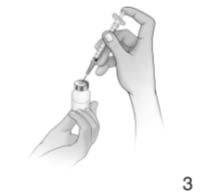 Inverta o frasco para injetáveis e a seringa e coloque-os ao nível dos olhos. 6.