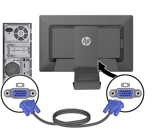 Dependendo da sua configuração, conecte o cabo de vídeo DisplayPort, DVI ou VGA entre o computador e o monitor. NOTA: O monitor é capaz de admitir entrada analógica ou digital.