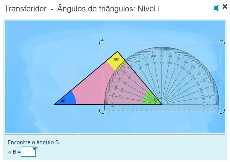 4 P e rgunt e : Qual é o nome do instrumento usado para medir ângulos? É chamado de transferidor. Di ga: Há dois conjuntos de números em um transferidor, uma escala interna e uma escala externa.