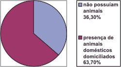 Gráfico 1- Relação de casas vistoriadas que apresentaram infestação por carrapatos.