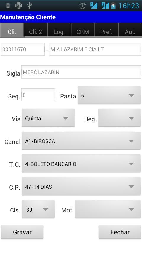 Nesta tela temos acesso aos dados básicos do cliente.