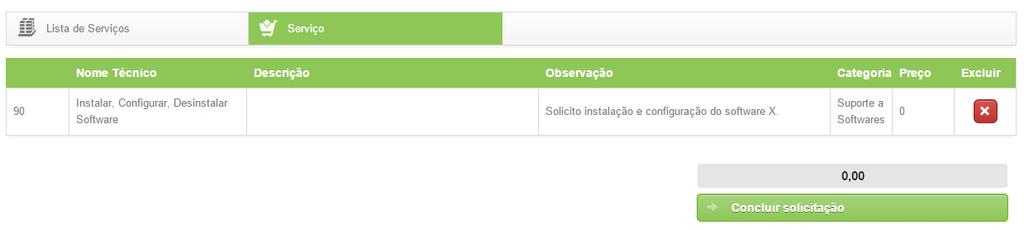 Para adicionar o(s) serviço(s), clique no botão Adicionar ao carrinho.