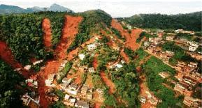 14 Observe as imagens a seguir que retratam os efeitos que chuvas torrenciais provocaram na região serrana do estado do Rio de Janeiro, em 2011. a) Explique cada parte das esferas terrestre.