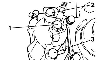 206-03-14 Freio a Disco Dianteiro 5. Instale tampões protetores (2 e 3) dos parafusos de fixação da pinça de freio. t6.