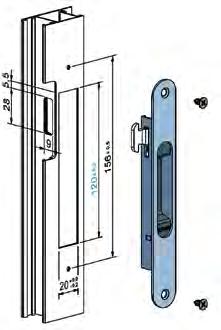 Fecho de embutir (maquinação 120) Sliding lock (machining 120) Cierres de embutir (mecanizado 120) Fermeture lateral (usinage 120) LINHA ALU 298P Para perfis até For slim up to Para perfiles hasta