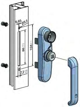 Cremone de segurança sem punho para C. E. Security cremona without handle for E. G. series Cremona sin maneta para camara europea Cremone d ouverture française sans poignée pour C. E. LINHA GLOBAL 680 47P 685S 12 Compatível c/ OBG6 / OBG6+ Caixa com 10 unidades.