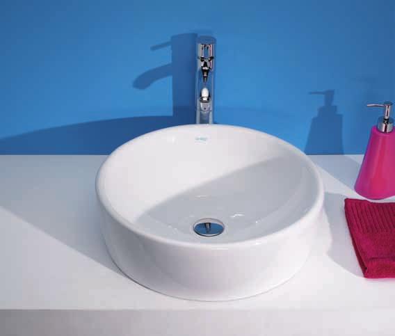 Está disponível em duas versões para aplicação com torneira no lavatório ou com torneira na bancada/parede.