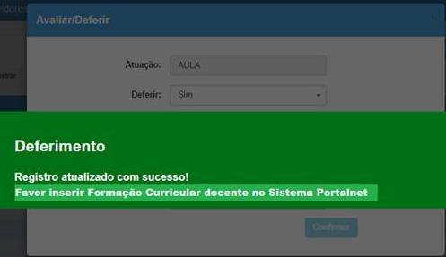 existem cadastros pendentes de análise: Status Aceito : Já foi analisado e Deferido pela Diretoria; Status Devolvido : O docente deverá proceder com alguma correção e reenviar; Status Em análise :