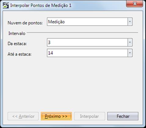 Clique em Interpolar na barra de ferramentas. Janela de definição de nuvem de ponto a ser usada. 12.