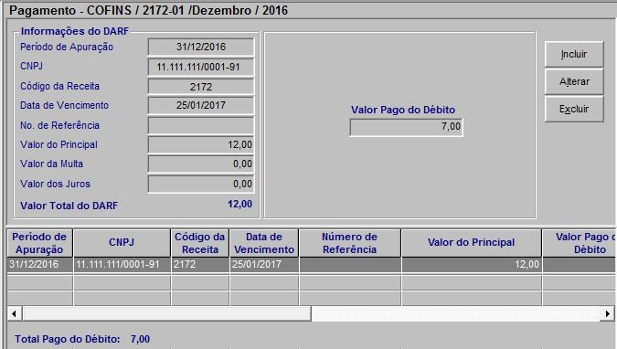 Informar o débito na DCTF Darf efetivação do pagto Informar o Darf na DCTF Valor Pago do Débito 10/2016 R$ 3,00 R$ 3,00 R$ 3,00 Out/2016