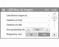 Dispositivos externos 41 Visualizar uma apresentação de diapositivos Tocar em t para ver uma apresentação de diapositivos das imagens guardadas no dispositivo USB.