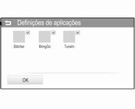 46 Dispositivos externos Seleccionar 5 Programas na última linha do menu principal Aplicações para abrir o menu