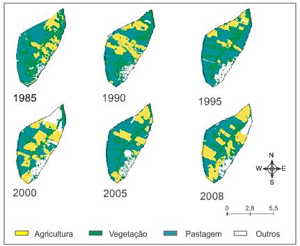 Santos, José, Zolin, Rezende e Oliveira 475 Figura 2 Mapas de cobertura do solo.
