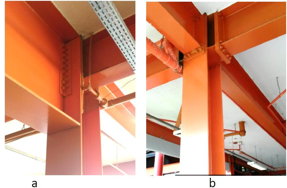 24 As figuras 8 e 9 exemplificam ligações rígidas e flexíveis, utilizando ligações parafusadas, em encontros de viga com pilar em um edifício em perfis laminados.