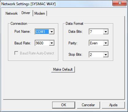 bits em cada Pacote de Dados Comunicado; Parity: Modo de Paridade, para verificação da integridade dos dados comunicados; Stop Bits: Quantidade