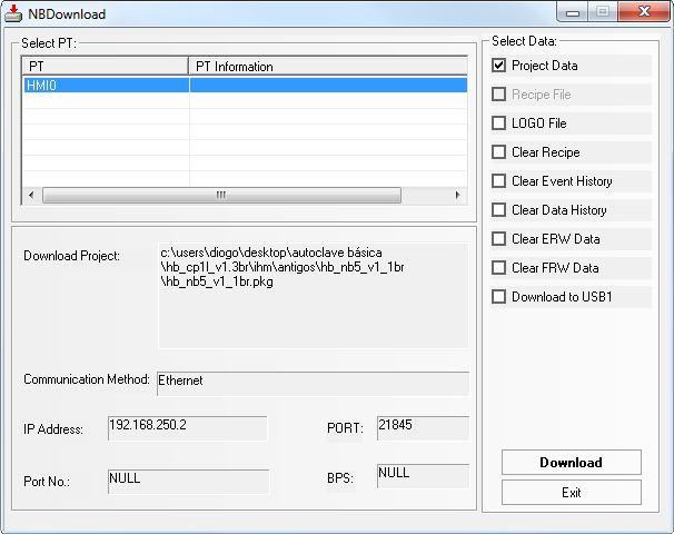 Figura 39 Download para IHM NB5 (1) Figura 40 Download para IHM NB5 (2) Durante o processo de download da aplicação para a IHM será mostrada a Barra de