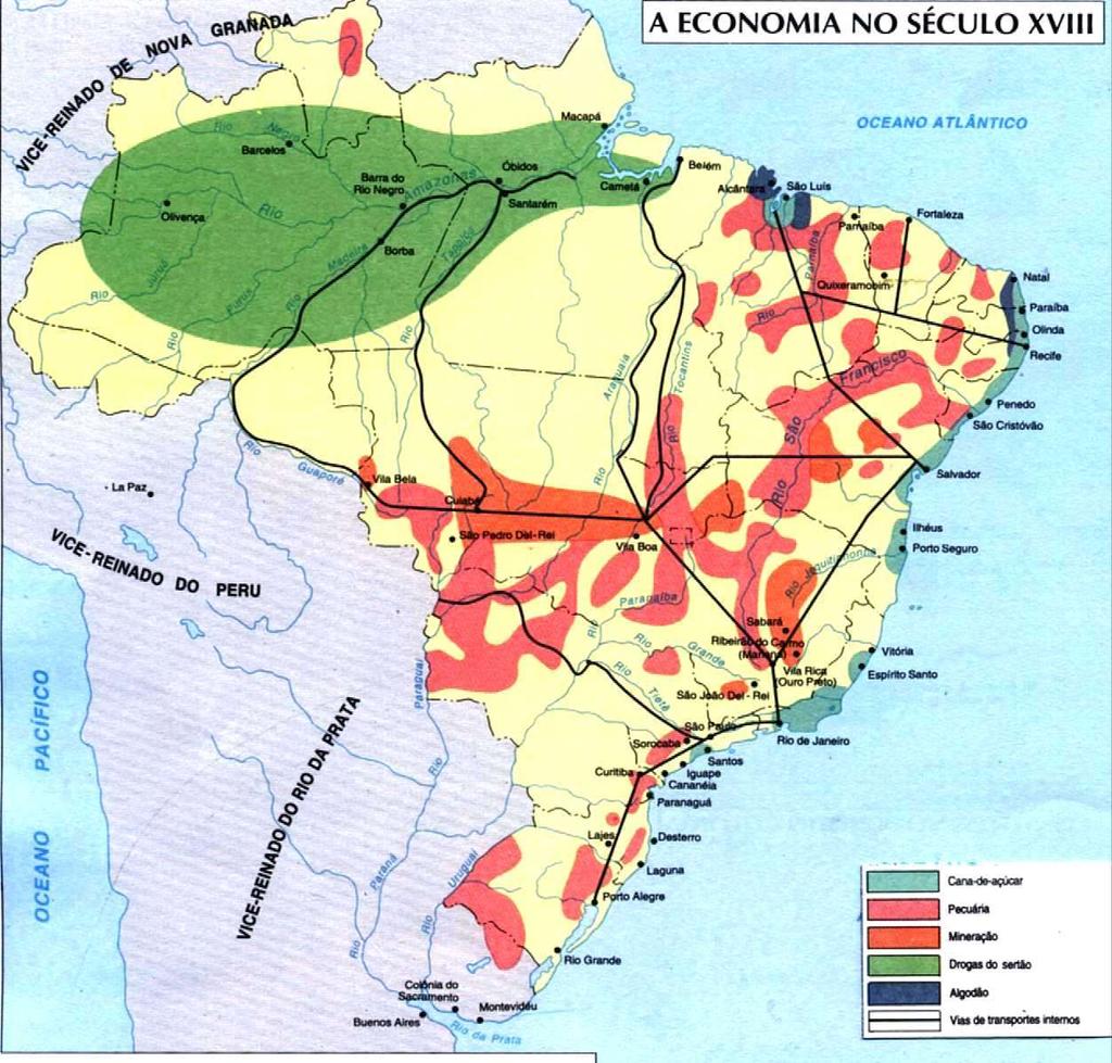 Ocupação do território brasileiro Expansão para o sertão: Fatores facilitadores: União Ibérica: folga do Tratado de Tordesilhas; Princípio do Uti Possidets; Formas de expansão: