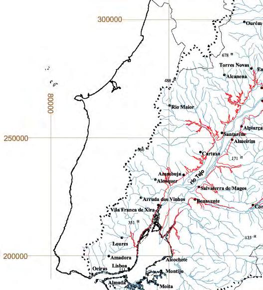 As zonas críticas de inundação situadas na sub-bacia de Rio Maior (Figura 4.5.