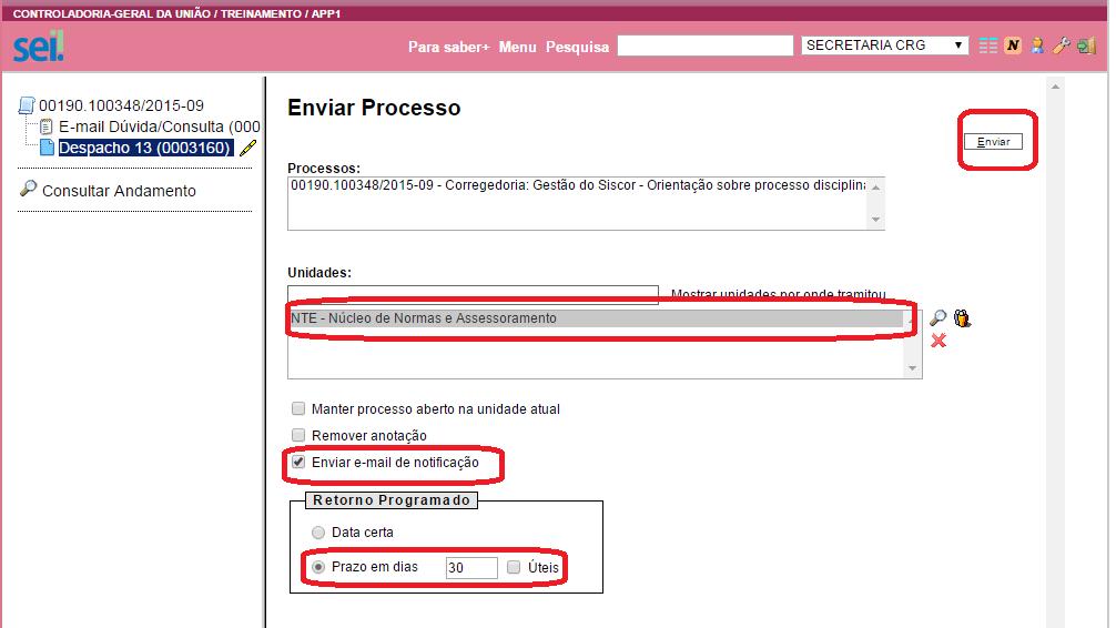 B. Tratamento da mensagem (NTE) NTE recebe o processo (basta abri-lo) e avalia se é competência da CGU responder.