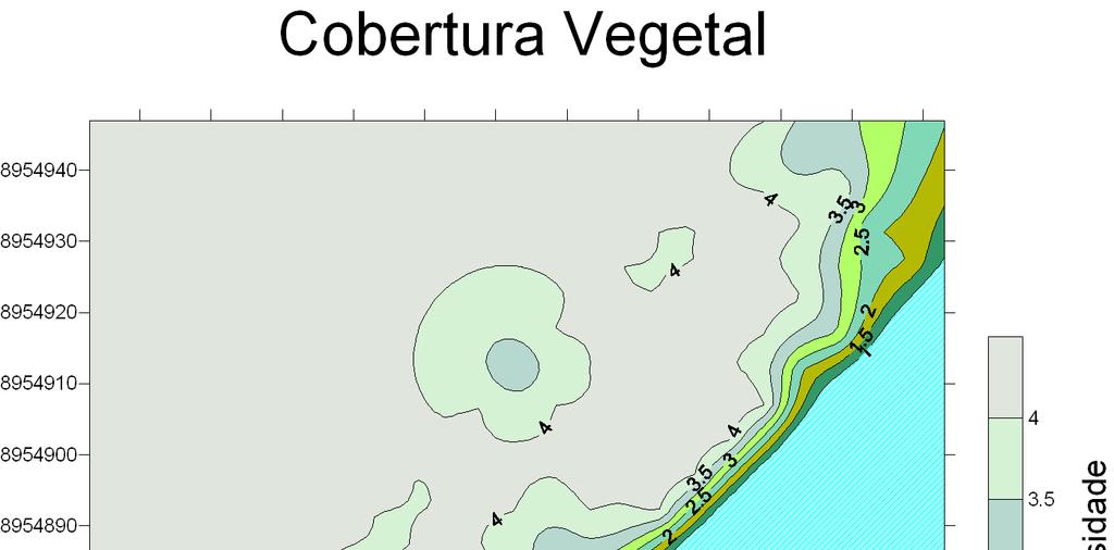 metros Figura 06 Mapa de isovalores de estabilidade ambiental do nível categórico vegetação.