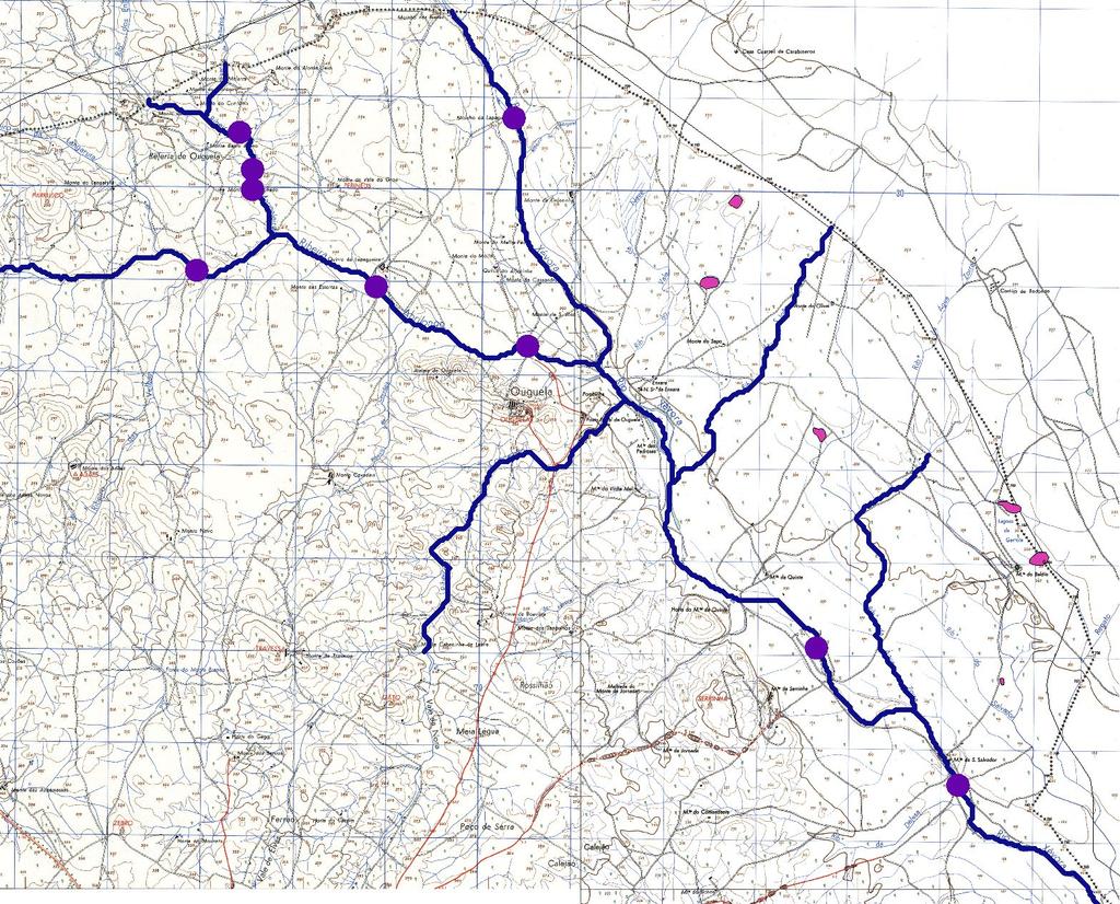 Sub-bacia do Xévora - Localização Xb X9 Xa Xc X2 X6 X8 X1 Figura 2 Distribuição dos pontos monitorizados na subbacia do Xévora.
