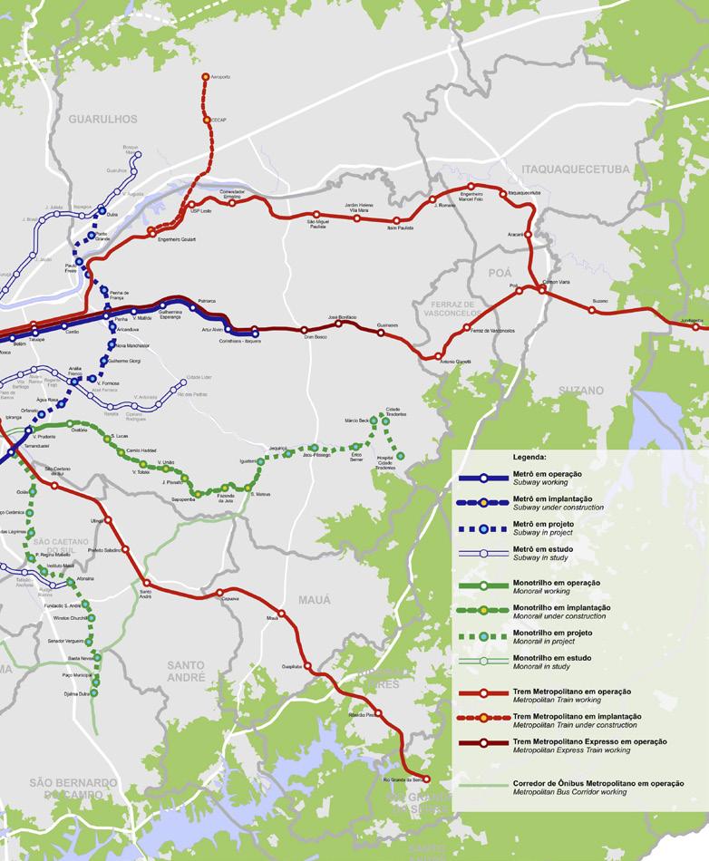 MAPA DO TRANSPORTE METROPOLITANO