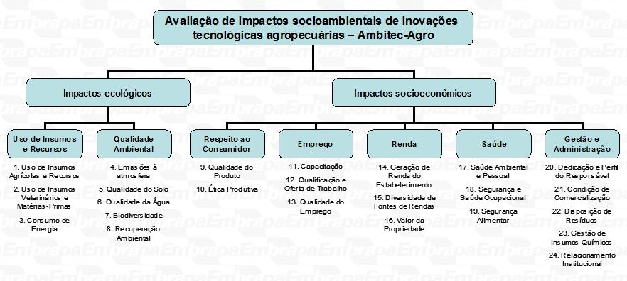 socioeconômicos e ambientais (Figura 1) e de indicadores de impactos no desenvolvimento institucional (Figura 2) resultantes de inovações tecnológicas agropecuárias geradas pelo Projeto de