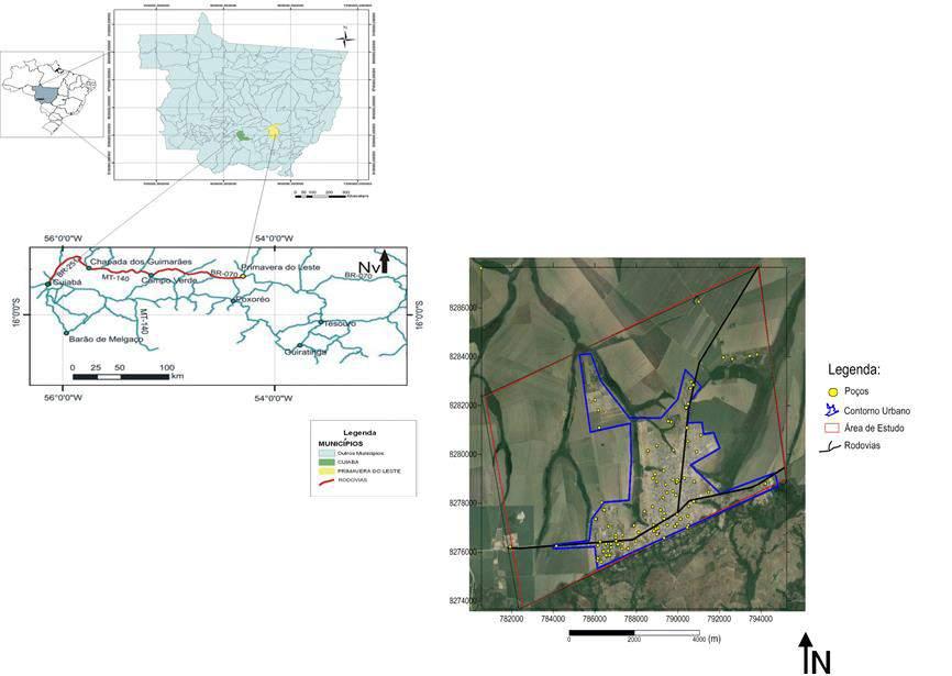 15 3. ASPECTOS DA ÁREA DE ESTUDO 3.1. Localização A cidade de Primavera do Leste localiza-se na região Sudeste do Estado de Mato Grosso, nas coordenadas de latitude sul 15 33 45 e longitude oeste de