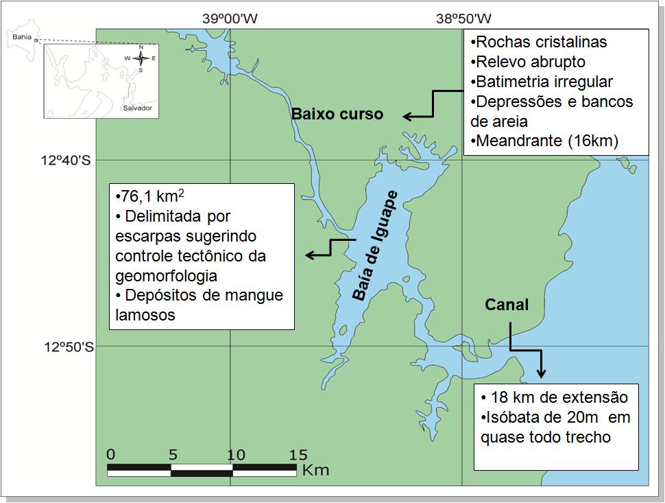 31 A região de estudo refere-se ao canal estuarino do rio Paraguaçu entre as latitudes de S12:50'06.7'' 