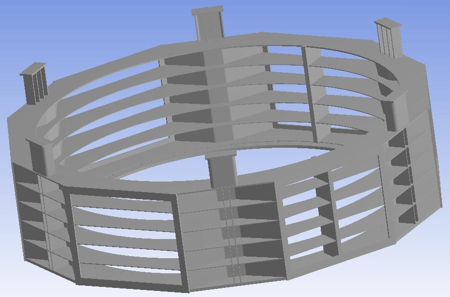 5 FIGURA 4. Exemplo de modelo CAD 3D a ser utilizado para análise de elementos finitos. FIGURA 5. Exemplo de modelo CAD 3D preparado para análise de elementos finitos. 8.