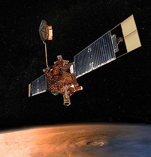 MGS (NASA)-Mars Global Surveyor Equipamento: Câmara de Alta Resolução (MOC) Espectrómetro de Emissão Térmica (TES) Altímetro Laser (MOLA) Magnetómetro/Reflectómetro de Electrões Oscilador