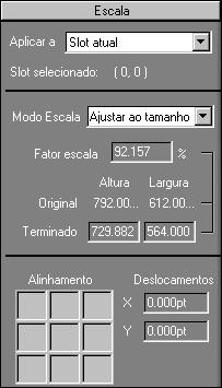 NOTA: Quando um transbordamento é especificado, é possível colocar as marcas de corte na página de acordo com o valor do transbordamento na parte superior, na parte inferior e nos dois lados da