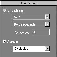 6-15 Configurações de imposição Configurações de acabamento No painel Acabamento, você pode especificar as configurações de impressão agrupada e encadernação.