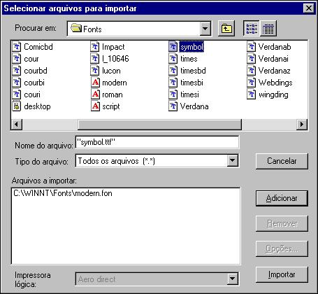 2-34 Introdução à Command WorkStation e à Command WorkStation LE PARA ADICIONAR FONTES NA COMMAND WORKSTATION* 1.