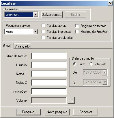 3-32 Utilizando a Command WorkStation e a Command WorkStation LE Procurar por tarefas O comando Localizar permite-lhe procurar e localizar tarefas nos servidores conectados, usando parâmetros de