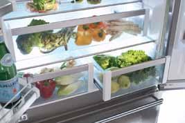 Refrigerador e freezer funcionam de forma independente, evitando que o ar frio e seco do freezer resseque e danifique os alimentos do