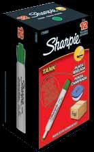 *2 pretas, 1 azul, 1 vermelha e 1 verde (cada caixa com 12 marcadores) **Não esqueçam de incluir os marcadores em seus pedidos! Sharpie é uma marca líder mundial no segmento de marcadores.