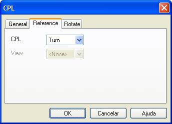 dimensões (neste cado 2D); Guia: Reference CPL: qual CPL servirá como referência, no nosso caso a CPL de referência é a Turn;