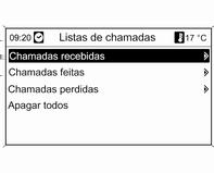 Após ter realizado a pré-selecção: seleccione a entrada desejada na lista telefónica para apresentar os números guardados nesta entrada.