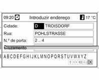 Navegação 77 Abaixo da informação detalhada listada do posto de abastecimento actualmente identificada é apresentado: o sentido aproximado até ao posto de abastecimento, o endereço, a distância e os