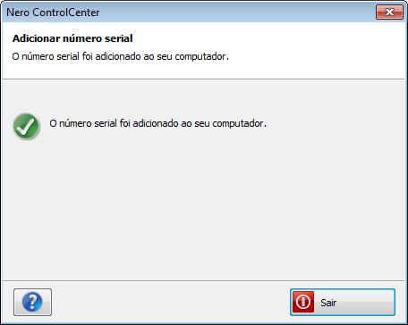 Números seriais Adicionar número serial 6. Clique no botão Sair para fechar o assistente.